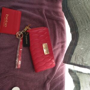 Bebe Red Quilted Wallet